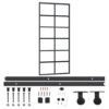 Sliding Door with Hardware Set ESG Glass & Aluminium 90x205 cm