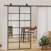 Sliding Door with Hardware Set ESG Glass & Aluminium 102x205 cm