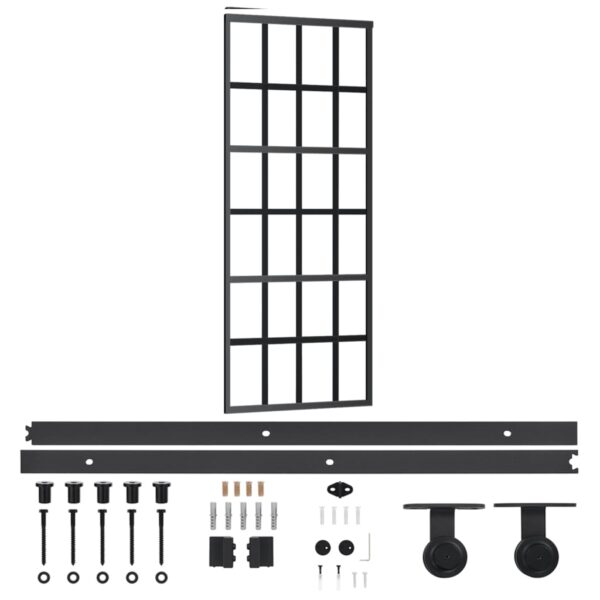 Sliding Door with Hardware Set ESG Glass & Aluminium 76x205 cm
