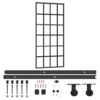 Sliding Door with Hardware Set ESG Glass & Aluminium 90x205 cm
