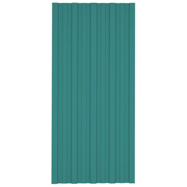 Roof Panels 36 pcs Galvanised Steel Green 100x45 cm