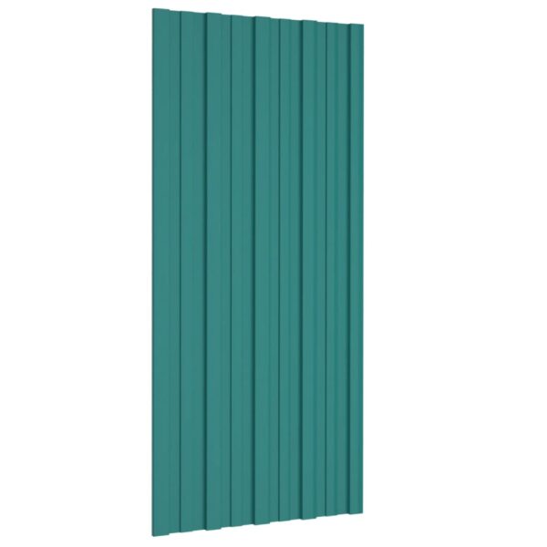 Roof Panels 36 pcs Galvanised Steel Green 100x45 cm