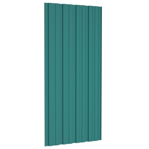 Roof Panels 36 pcs Galvanised Steel Green 100x45 cm