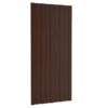 Roof Panels 12 pcs Galvanised Steel Brown 100x45 cm