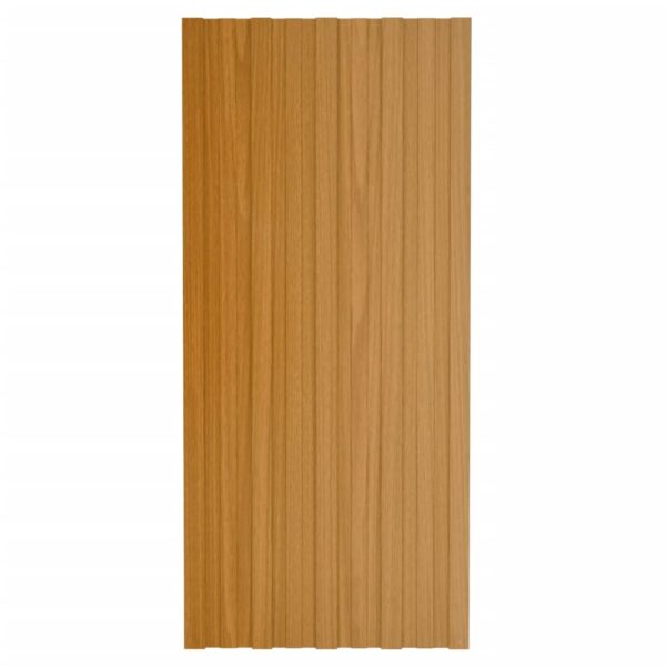 Roof Panels 36 pcs Galvanised Steel Light Wood 100x45 cm