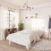 810068  Bed Frame without Mattress White Solid Wood 90x200 cm