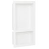 Shower Niche with 2 Compartments High Gloss White 41x69x9 cm