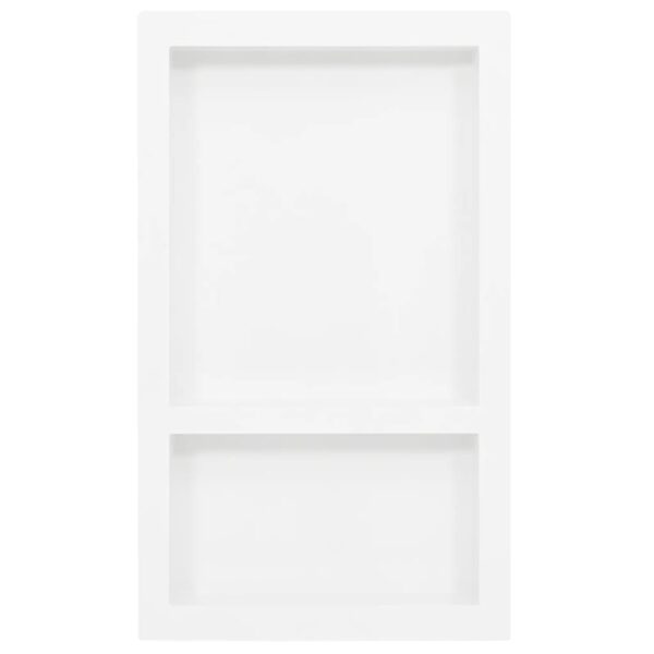Shower Niche with 2 Compartments High Gloss White 41x69x9 cm