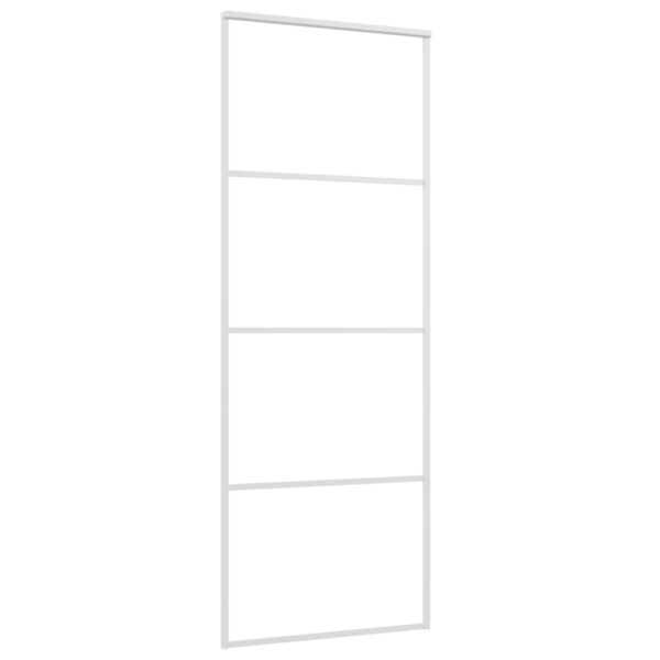 Sliding Door Frosted ESG Glass and Aluminium 76x205 cm White