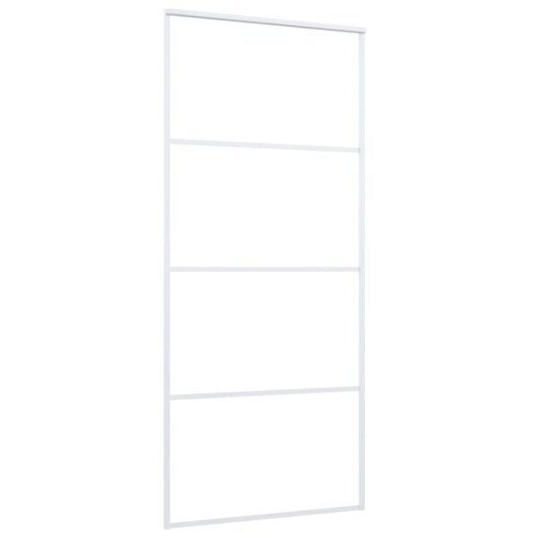 Sliding Door Frosted ESG Glass and Aluminium 90x205 cm White
