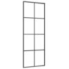Sliding Door Black 76x205 cm ESG Glass and Aluminium