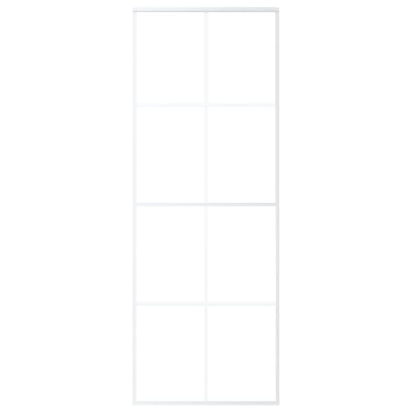 Sliding Door Frosted ESG Glass and Aluminium 76x205 cm White