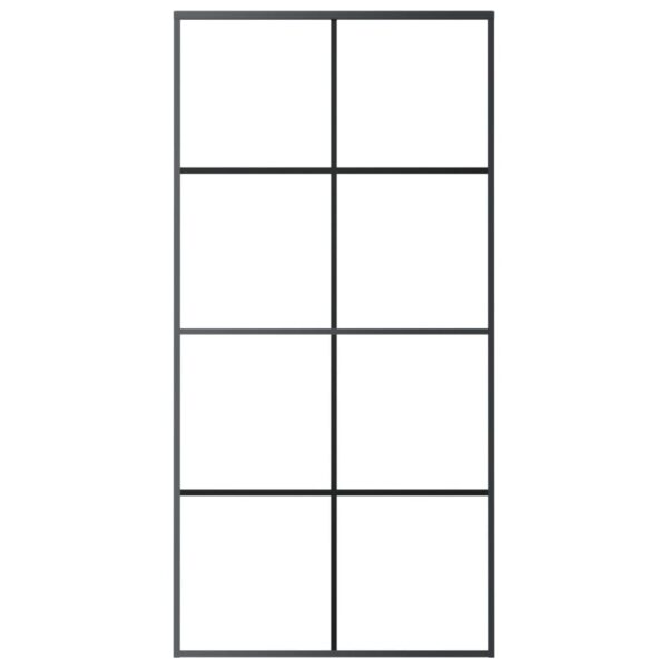 Sliding Door Black 102.5x205 cm ESG Glass and Aluminium