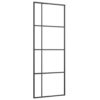 Sliding Door ESG Glass and Aluminium 76x205 cm Black