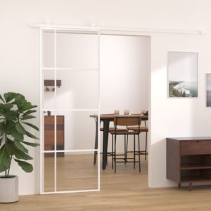 Sliding Door ESG Glass and Aluminium 76x205 cm White