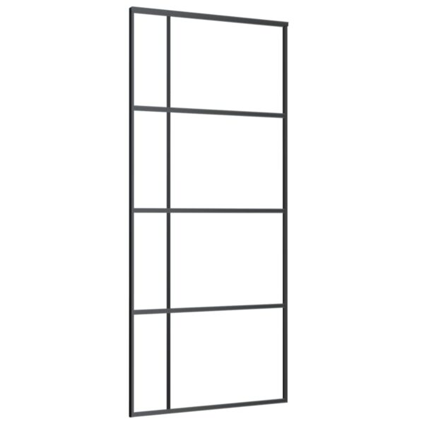 Sliding Door ESG Glass and Aluminium 90x205 cm Black