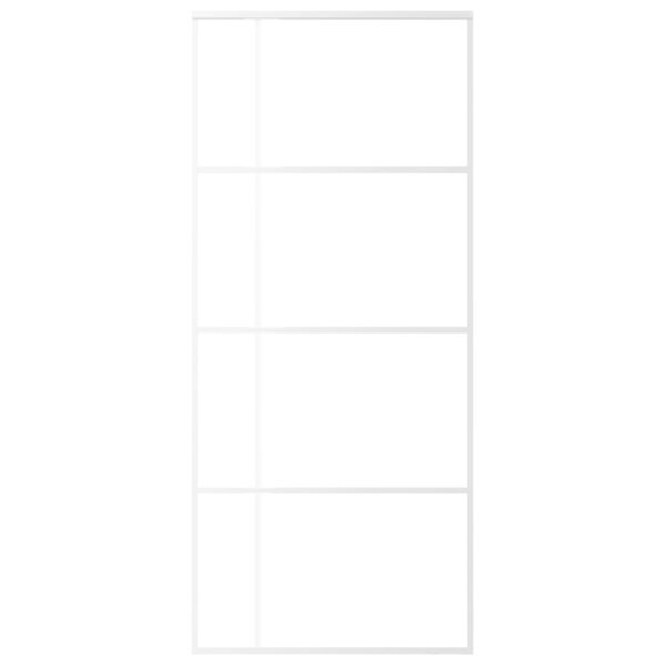 Sliding Door ESG Glass and Aluminium 90x205 cm White