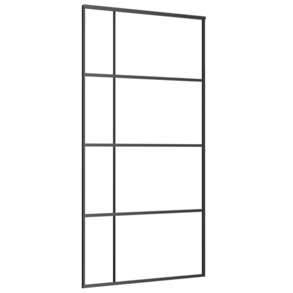 Sliding Door Frosted ESG Glass and Aluminium 102.5x205 cm Black
