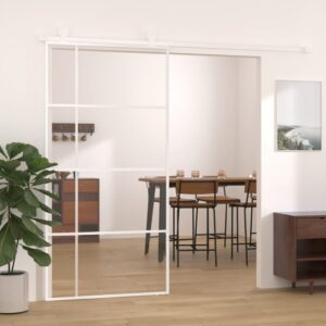 Sliding Door ESG Glass and Aluminium 102.5x205 cm White