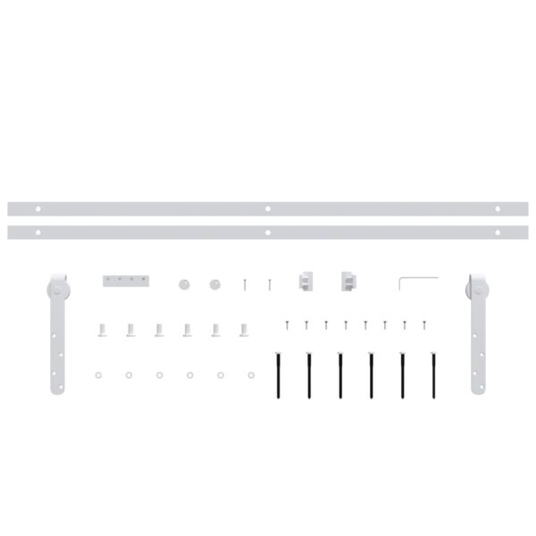 Mini Sliding Cabinet Door Kit Carbon Steel White 183 cm
