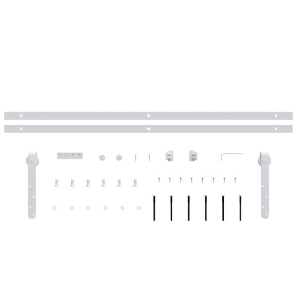 Mini Sliding Cabinet Door Kit Carbon Steel White 200 cm