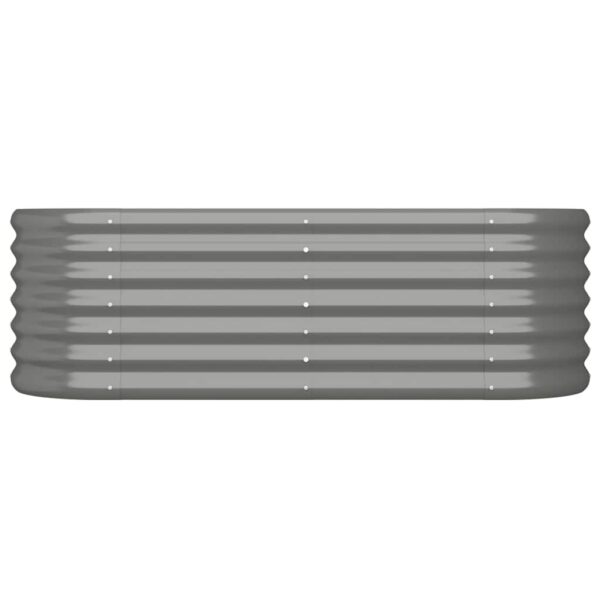 Garden Raised Bed Powder-coated Steel 114x40x36 cm Grey