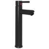 Bathroom Sink with Tap and Push Drain Black Tempered Glass
