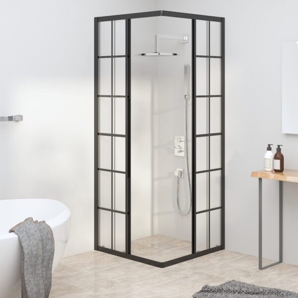 Shower Cabin Frosted ESG 80x80x180 cm Black