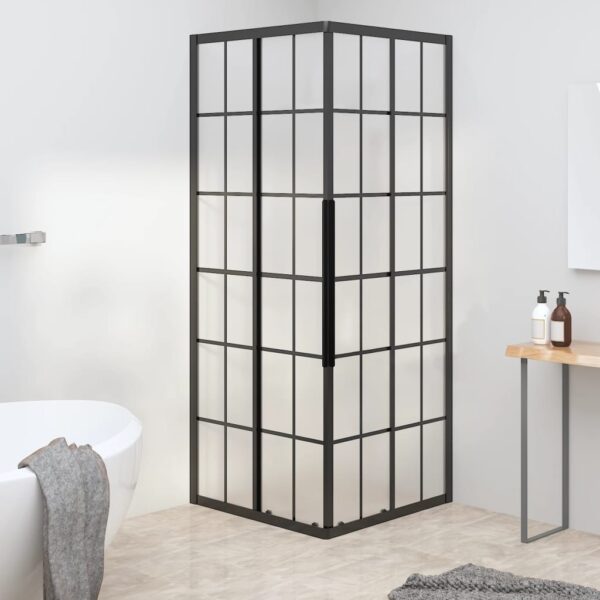 Shower Cabin Frosted ESG 80x80x180 cm Black