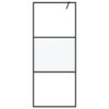 Walk-in Shower Wall Black 80x195 cm Half Frosted ESG Glass