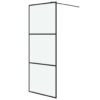 Walk-in Shower Wall Black 80x195 cm Frosted ESG Glass