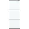 Walk-in Shower Wall Black 80x195 cm Frosted ESG Glass