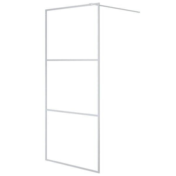 Walk-in Shower Wall Silver 90x195 cm Clear ESG Glass