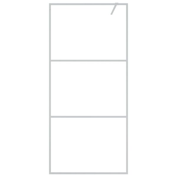 Walk-in Shower Wall Silver 90x195 cm Clear ESG Glass
