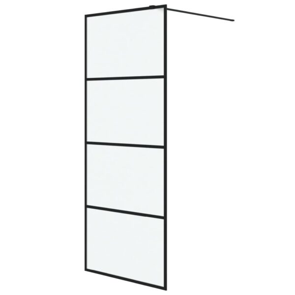 Walk-in Shower Wall Black 80x195 cm Frosted ESG Glass