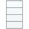 Walk-in Shower Wall Black 115x195 cm Frosted ESG Glass