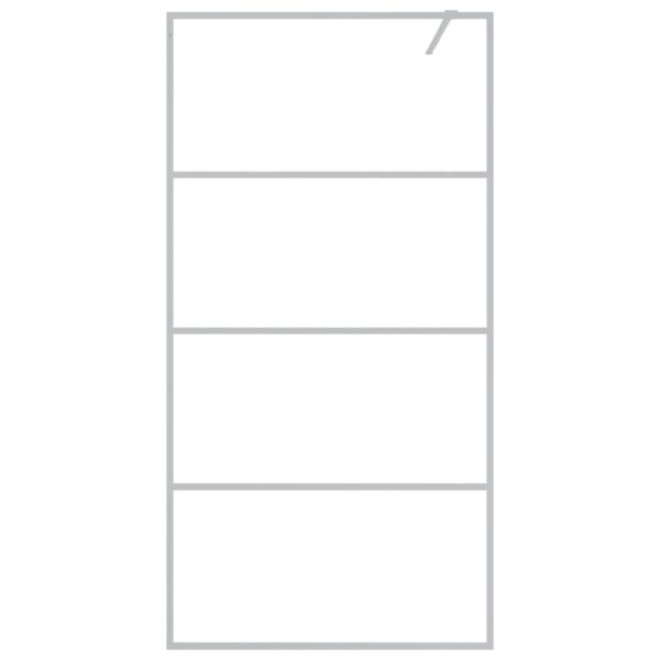 Walk-in Shower Wall Silver 100x195 cm Clear ESG Glass