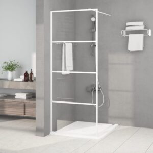 Walk-in Shower Wall White 80x195 cm Clear ESG Glass