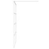 Walk-in Shower Wall White 140x195 cm Clear ESG Glass