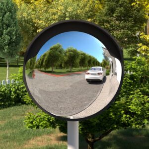 Outdoor Convex Traffic Mirror Black A45 cm Polycarbonate