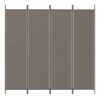 4-Panel Room Divider Anthracite 200x200 cm Fabric