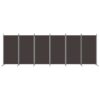 6-Panel Room Divider Brown 520x180 cm Fabric