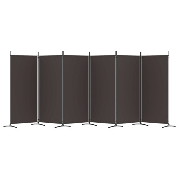 6-Panel Room Divider Brown 520x180 cm Fabric