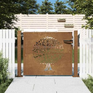 Garden Gate 105x80 cm Corten Steel Tree Design