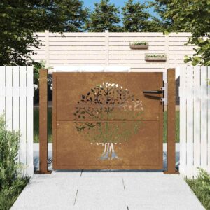 Garden Gate 105x105 cm Corten Steel Tree Design
