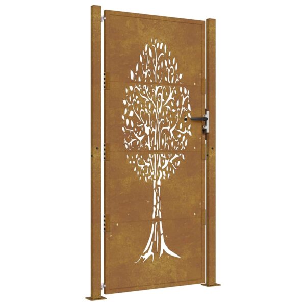 Garden Gate 105x205 cm Corten Steel Tree Design