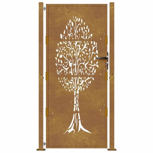 Garden Gate 105x205 cm Corten Steel Tree Design