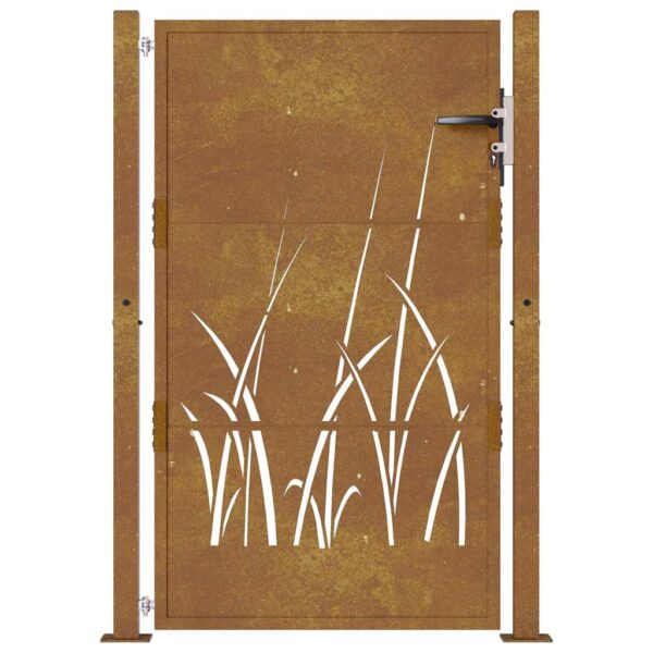 Garden Gate 105x130 cm Corten Steel Grass Design