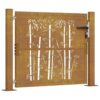 Garden Gate 105x105 cm Corten Steel Bamboo Design
