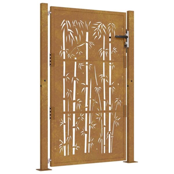 Garden Gate 105x155 cm Corten Steel Bamboo Design